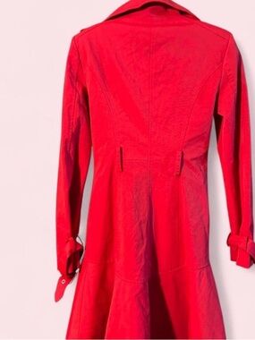 bebe Red Peplum Trench Coat